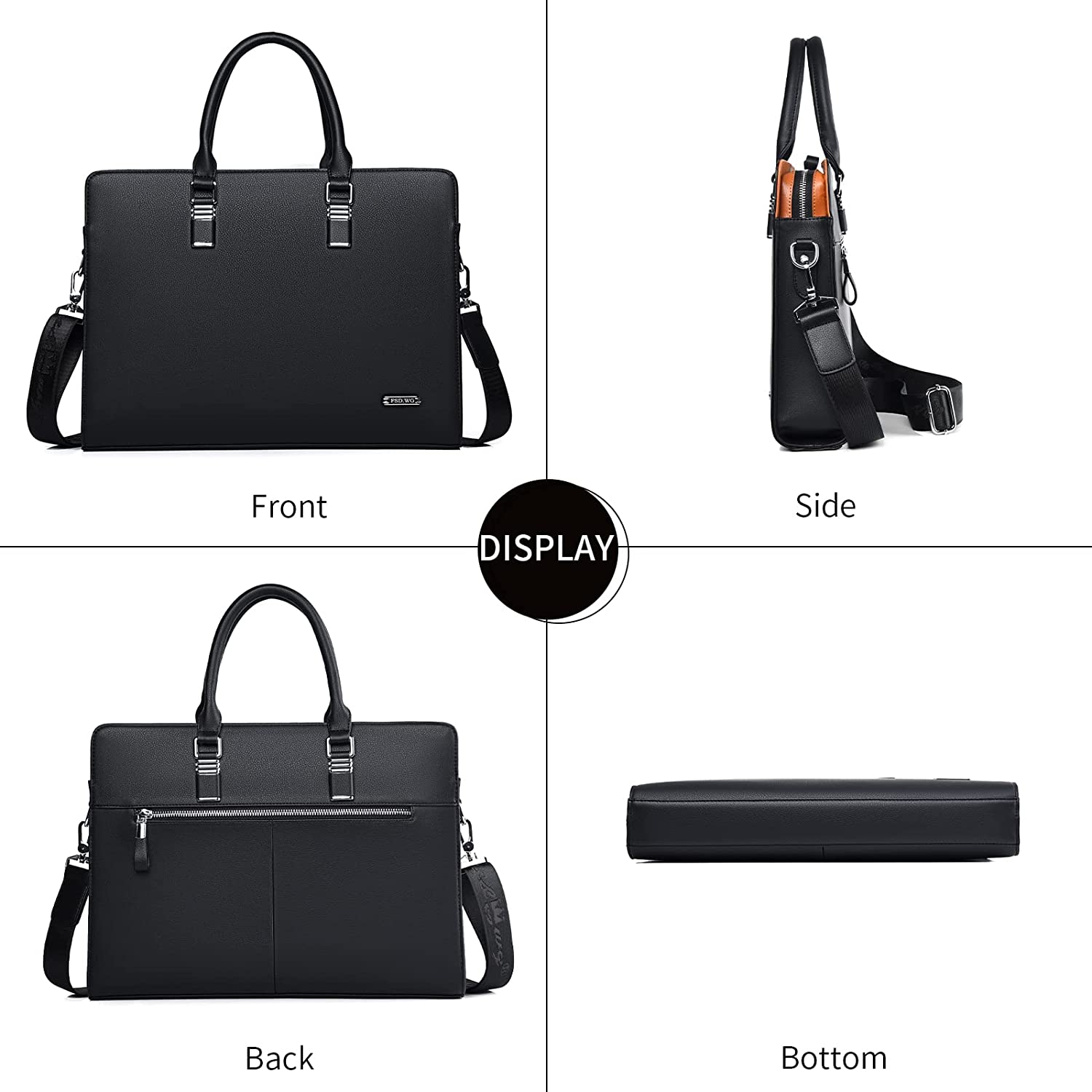 FSD.WG]Business Bag Leather Briefcase Shoulder Laptop Business Bag for Men - Image 3